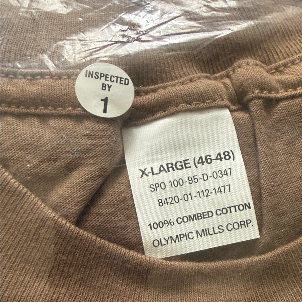 Olympic Mills XL Men’s Brown undershirts set of 3 - Picture 3 of 5